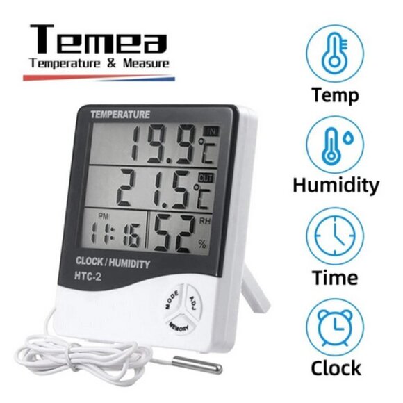 🌷NEW Digital Hygrometer Thermometer Humidity Temperature Weather Station Clock - Picture 3 of 16